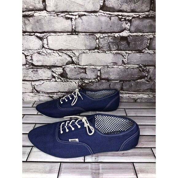Vans Sophie Blue Canvas Fabric Lace Up 50’s Style Shoes Women Sz 11M US/42.5EU - Picture 11 of 16